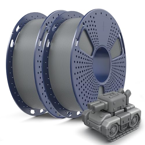 SUNLU PLA Filament 0.5KG 3D Printer Filament 1.75mm Dimensional Accuracy 0.02mm 500G PLA Compatible with Most FDM Printer 2 Pack 2 Pcs.(Grey+Grey)