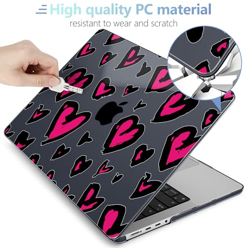 Image of MEEgoodo Case for MacBook Pro 16 inch 2026 2024 2023 2021, Laptop Hard Shell Compatible with M5 M4 M3 M2 M1 Pro /Max Chip, Fit Model A3429 /A3428 /A3403 /A3186 /A2991 /A2780 /A2485, Handwritten Heart