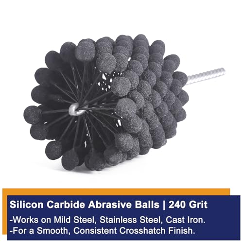 Image of Garhgi 3 Inch (76.2mm) Cylinder Hone Tool Brush with 240 Grit SC Balls | For Hydraulics Automotive Motorcycle Engine Brake Rotors Piston Rings Cam Bearings Crosshatching Deglazing Deburring