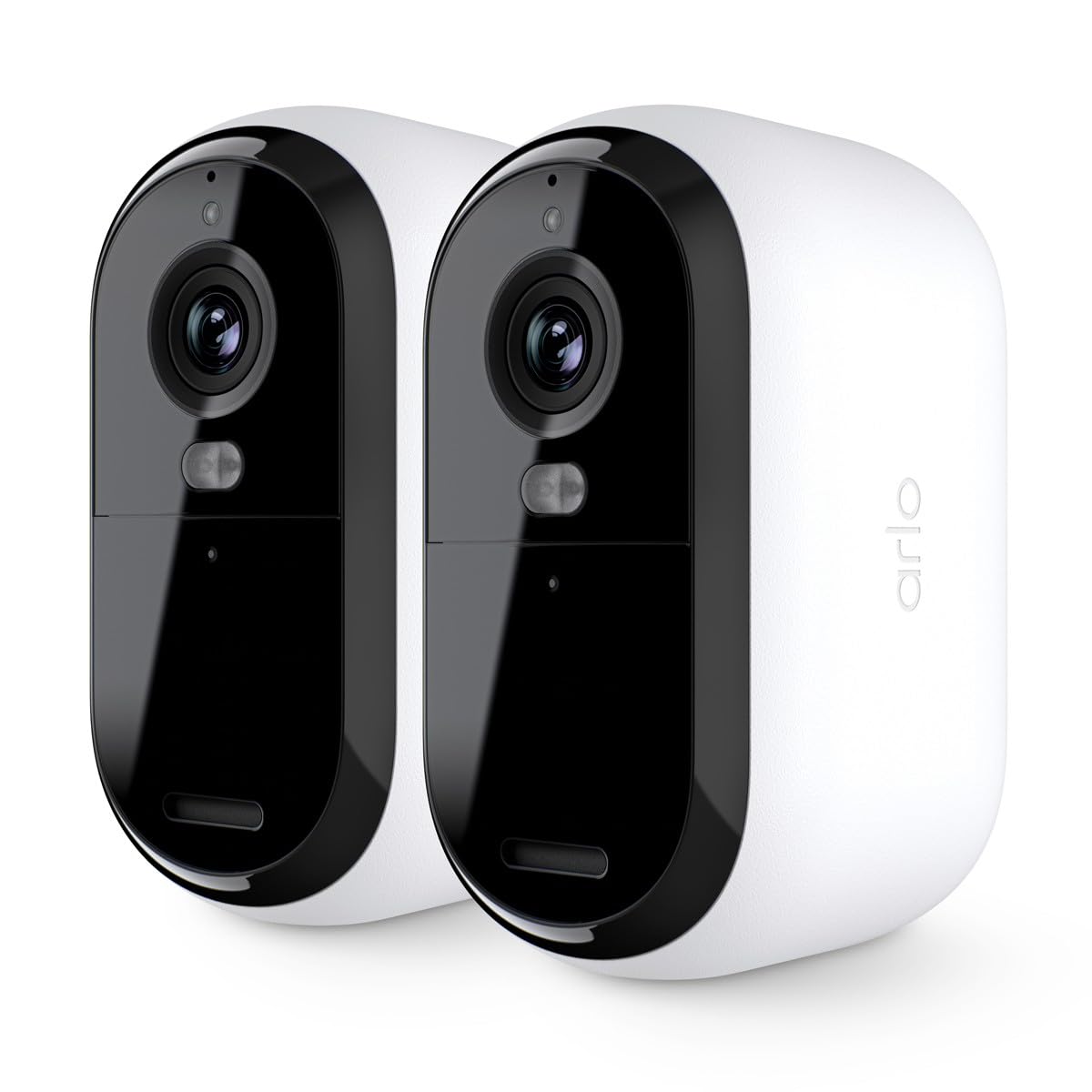 Arlo Essential 2 Akku Überwachungskamera Aussen WLAN, Kabellos, 2K HD Video, Farbnachtsicht, Bewegungsmelder, Sirene, 2-Wege Audio, Smart Home + Arlo Secure Plan Testzeitraum, 2er Set, Weiß