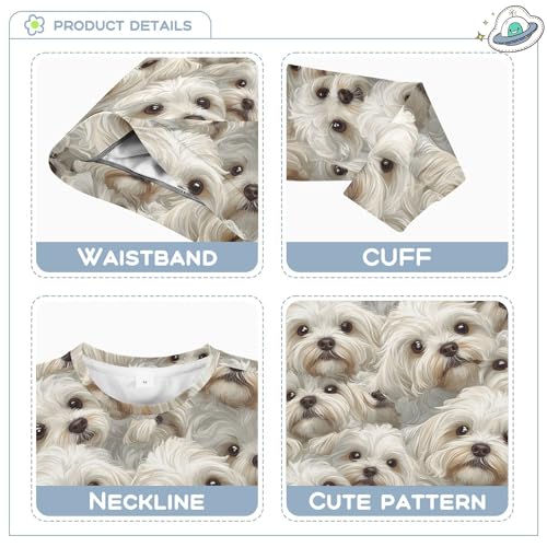 JUNZAN Funny Maltese Dogs Little Boys Pullover Hoodie Long Sleeve Tops Clothing Shirts Party 4T3