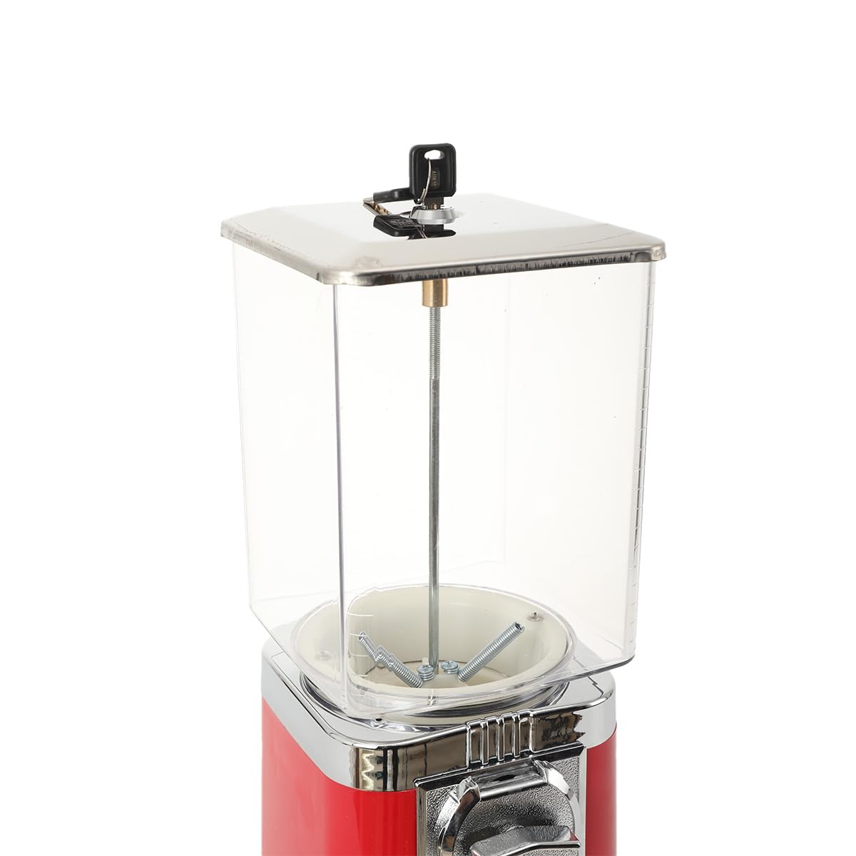 Kaugummiautomat für Kinder, kommerzieller Süßigkeitenspender, Süßigkeiten Spender Automat für Gewerbenutzung, Kapselautomat für Spielzeug, Preisautomat für Spielwarengeschäfte, red & Silver