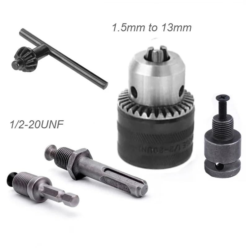 1 pieza Convertidor de 1,5-13 mm 1/2 20UNF Llave Portabrocas Rosca Adaptador de Cambio Rápido SDS 1/4 Llave de Impacto Punta Varilla de Conexión Hexagonal(D (5pcs Set))