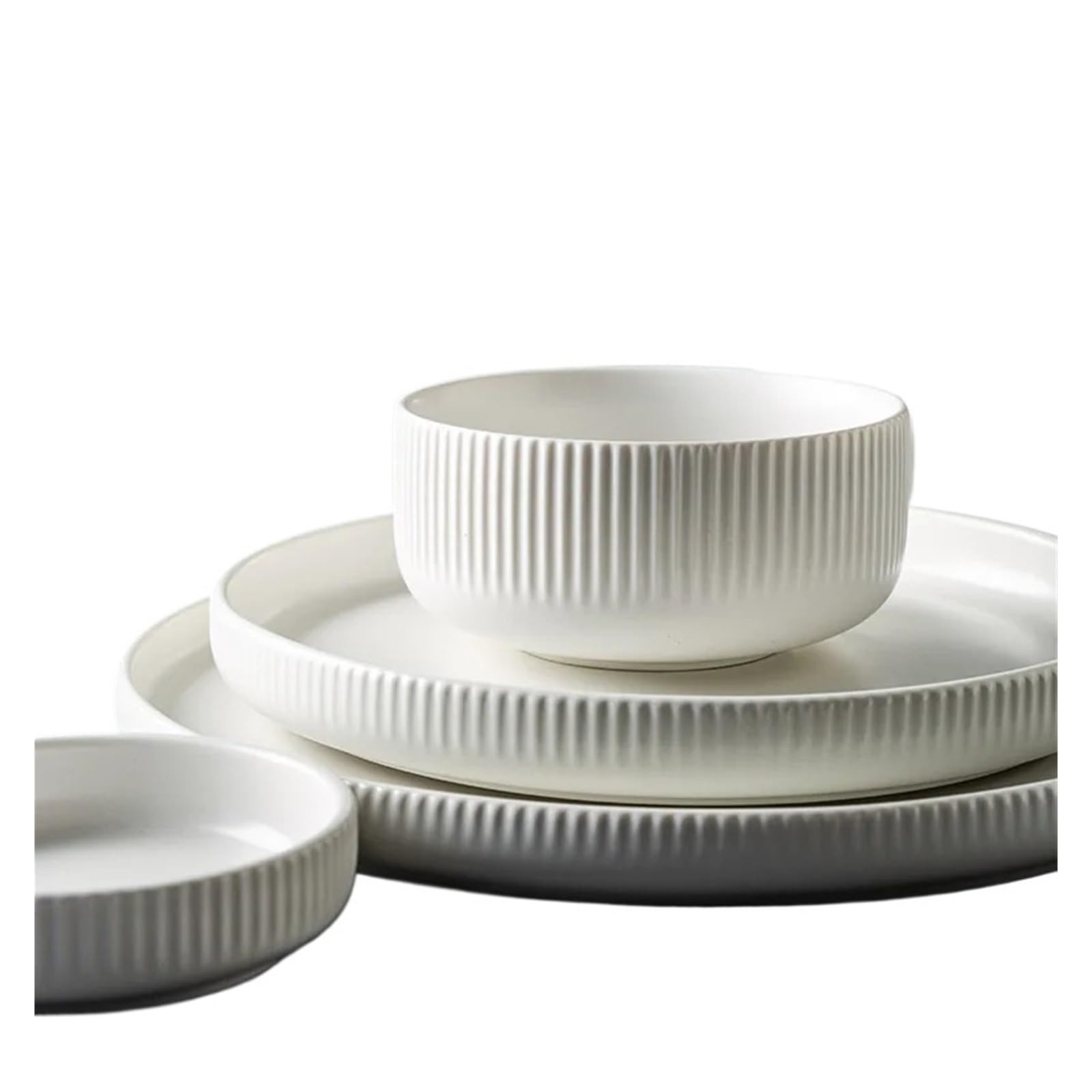 Geschirrset Keramik Matt Glasiert Salat Gerichte Suppe Schüssel Abendessen Platten Servieren Tablett for Home Restaurant(W 4.5inch Rice Bowl)