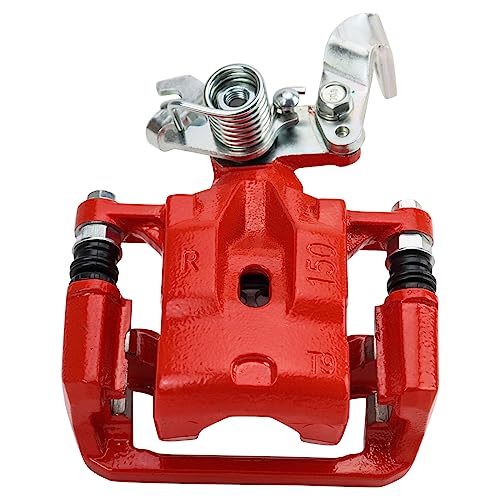 Image of TRQ Rear Right Brake Caliper w /Bracket Performance Red Passenger Side