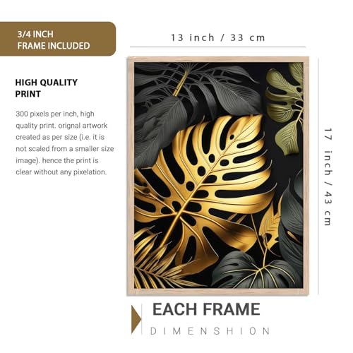 Image of kotart Aesthetic Modern Wall Decor Paintings with Frame for Home Decoration - Painting for Living Room Bedroom - Painting for Wall Decoration Set of 4 (Art 10, Big (13x17 or 13x13 inch))
