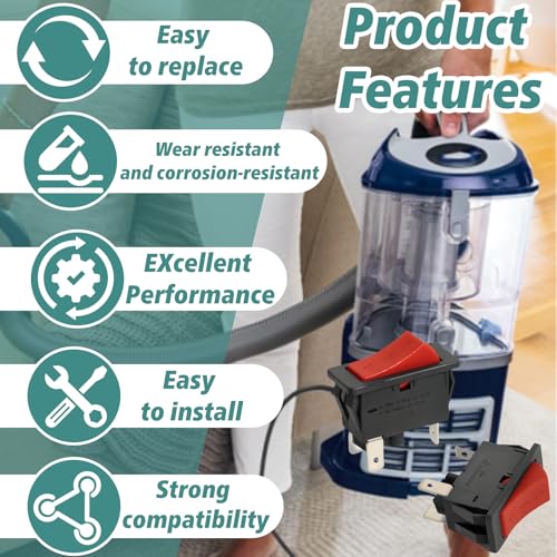 Image of 2-Pack 3-Way Power Switch for Lift-Away Vacuums,Compatible with Shark Navigator Lift-Away Upright Models NV22, NV26,NV351,NV352, NV355,NV356E,NV357,NV360,NV60,NV70,NV95,UV400,UV410,UV420,UV440,UV540