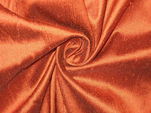 Tissu en soie Dupioni orange rouille foncé pour confectionner une robe de soirée sur mesure