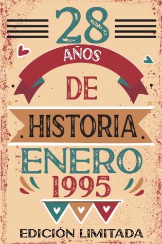 28 Años De Historia Enero 1995: Libro de visitas, cuaderno, 110 páginas de felicitaciones, idea de regalo, regalo Para la esposa, novia, mujer, La madre