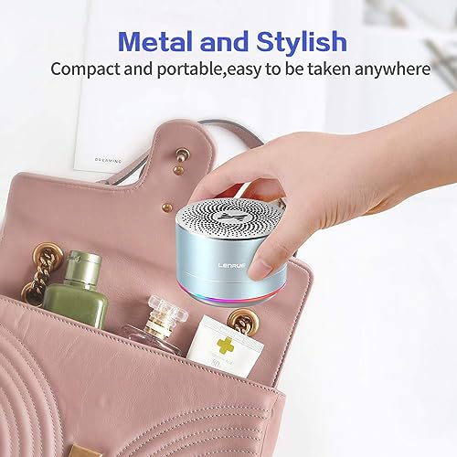Image of LENRUE Portable Bluetooth Speakers,Wireless Speaker with Clear Sound, Long Playtime, Small Mini Metal Speaker,Christmas Birthday Gifts for Men, Women,Kids(Sky-Blue)
