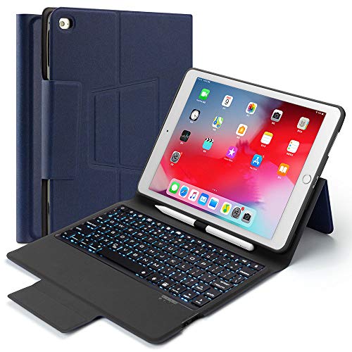 Beeasy iPad 9.7 inch Keyboard Case with Pencil Holder for iPad 2018 6th