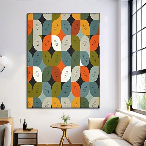 Décoration murale moderne avec affiche géométrique orange pour sublimer l'atmosphère