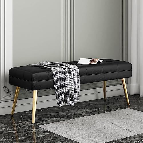 Banc de lit pour chambre à coucher idéal comme banc à chaussures noir