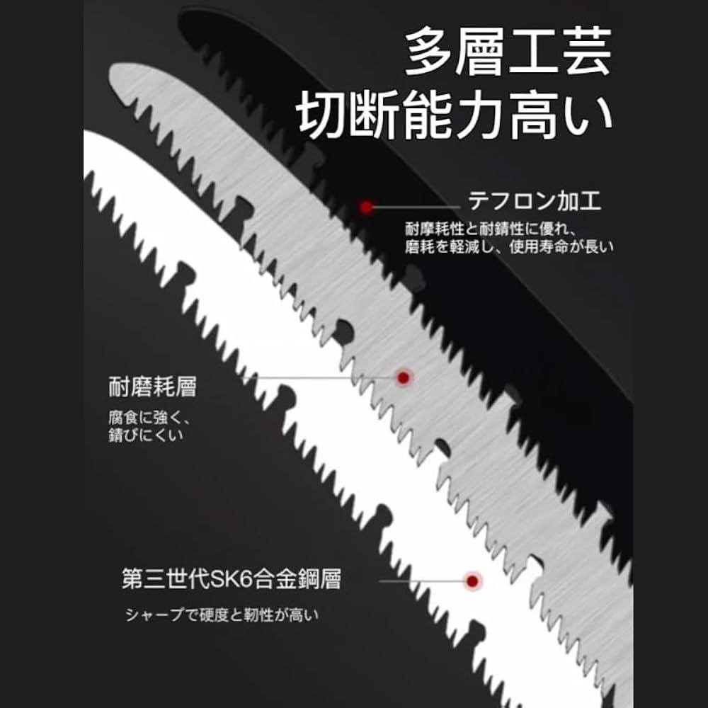 ハンドノコギリ Amazon | 弾性樹脂製ハンドル付き 園芸用木工ノコギリ 収納袋
