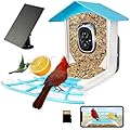 64GB Bird Feeder with Camera, 2K 3MP HD Camera Bird Feeder, AI Identify 10K+ Aves, Solar Powered Face Sun, Live Video & Playback on Phone & Tablet, Smart Wild Watching Birdhouse