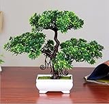 1 Pcs Artificial Bonsai Welcoming Fake Tree Green Plant Pine Trees Potted Decoration (Type 2)
