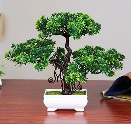 Suyunyuan Flowers 1 Pcs Artificial Bonsai Welcoming Fake Tree Green Plant Pine Trees Potted Decoration (Type 2)