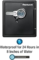 Vista 7 de SentrySafe Caja fuerte ignífuga e impermeable para el hogar con cerradura biométrica de huellas dactilares, teclado y cerradura de llave