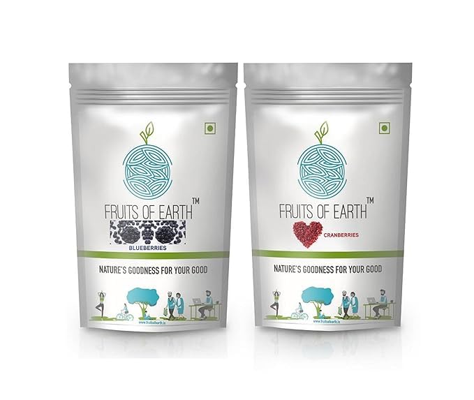 FRUITS OF EARTH 100% Natural Premium Dried Cranberry (250g) & Blueberry (250g) | Rich in Antioxidants & Supports Immunity | No Added Sugar | Real Fruit Goodness (B0CN4XVN24) Amazon Price History, Amazon Price Tracker