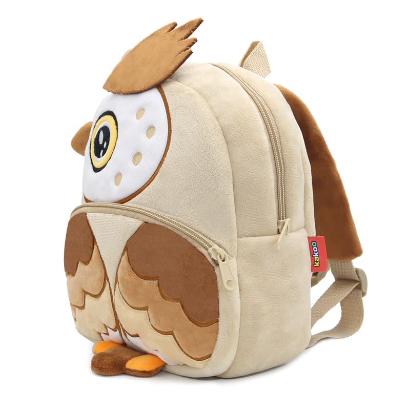 Cute Toddler Backpack Stuffed Cartoon Animal Mini Schoolbag For Boys And Girls (Owl-brown)3