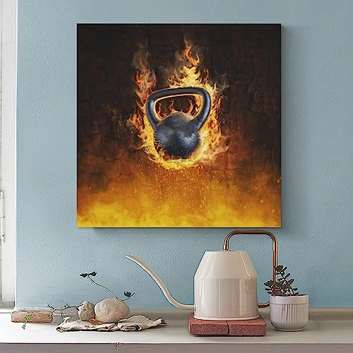 ESyem Posters Exercise Poster Burning Dumbbells Art Deco Poster Gym Poster Canvas Painting Posters And Prints Wall Art Pictures for Living Room Bedroom Decor 12x12inch(30x30cm) Unframe-style - Thumbnail 3