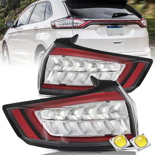 Image of Aosky LED Tail Light Assembly w /o DRL Fit for 2015 2016 2017 2018 Ford Edge | Rear Tail Light Brake Signal Lamp with Bulbs Pair Left Driver Side&Right Passenger Side