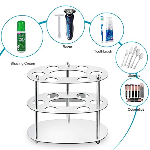 Nowyeh Toothbrush Holder, Stainless Steel Bathroom Toothbrush Storage Organizers, Multifunctional Bathroom Toothbrush Holder Toothpaste Holder Stand Rack For Kids Adult (Silver-(R)) #TOP3