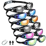 Flutesan 6 Pcs Swim Goggles Swimming Equipment Swimming Goggles Sport Swimming Goggles for Women Men Adult Youth (Bright Color,Classic Style)
