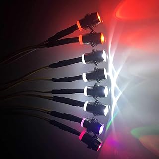 ZYCST 8Leds LED Light Headlights Taillight Kit Accessories Lights for Traxxas HSP RC4WD Tamiya Redcat Axial SCX10 Kyosho RC Car Truck Monster Crawler (White,Red,Flashing light Leds)