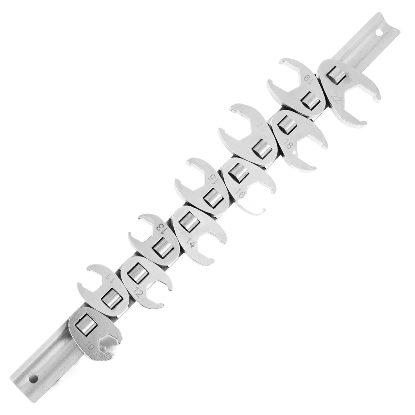 Xuczhai One Color 11Pcs Flare Nut Wrench Set 10-22 Mm Crowfoot With Storage Rack Horn Dual Purpose Wrenches Tool Kit For 3/8" Drive