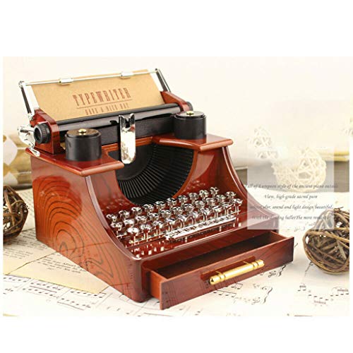 Caja de música vintage SYLUOQP para eliminar el estrés diario con decoración retro mecánica 5