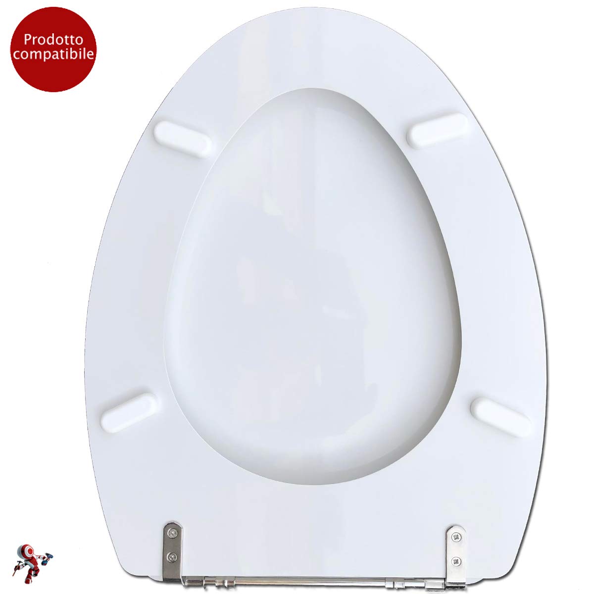 COPRIWATER SEDILE FENICE BIANCO CERNIERA CROMO