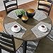 SHACOS Round Table Placemats Set of 4 Wedge Placemats Heat Resistant Woven Vinyl Table Mats Wipe Clean (4, Silver Gray)