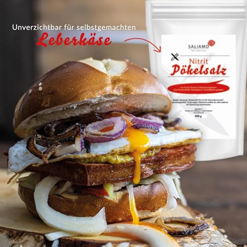 900g Pökelsalz, Nitritpökelsalz, NPS Nitrit Salz zur Herstellung von Rohwurst und Fleischwaren mit Umrötung, Pastrami, Salami, Surfleisch, trocken und nass pökeln von Fleisch und Wurst | Saliamo
