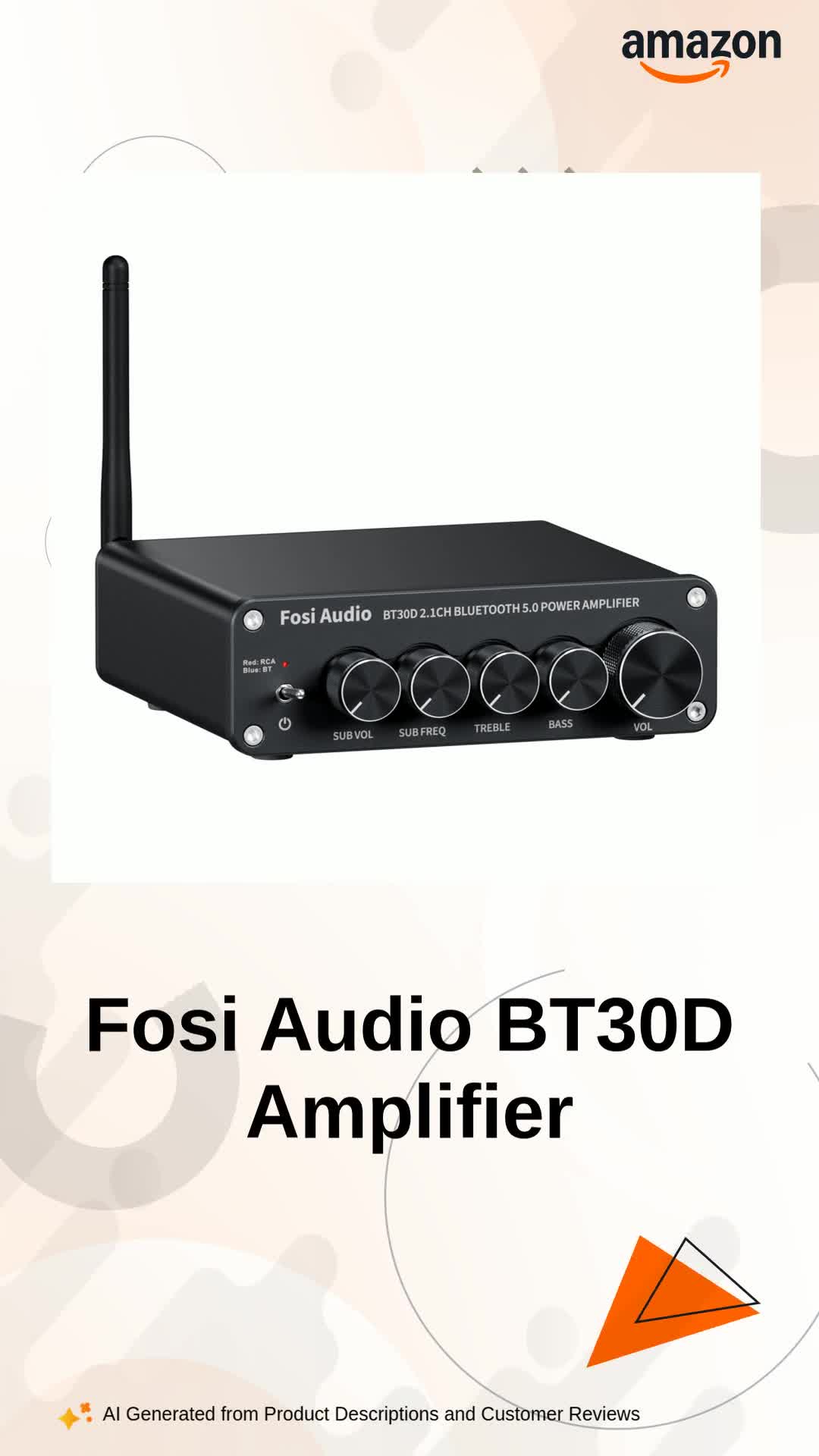 Fosi Audio BT30D Bluetooth 5.0 Stereo Audio Receiver Amplifier