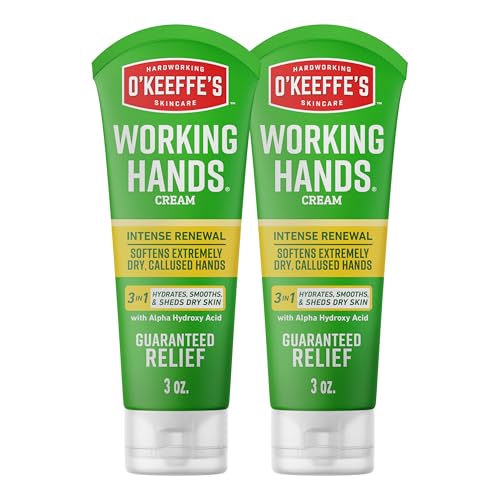 O'Keeffe's Working Hands Intense Renewal Hand Cream, 3 oz Tube (Pack of 2) - Softens and Smooths Extremely Callused, Dry Hands