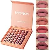 6Pcs / Set Sexy Flüssiger Lippenstift Wasserdicht Langlebiger Feuchter Lipgloss Lebendiger bunter Lipgloss Mode Feuchtigkeit Glatter Lippenstift Langlebiger Lippentöner Frauen Make-up # B.