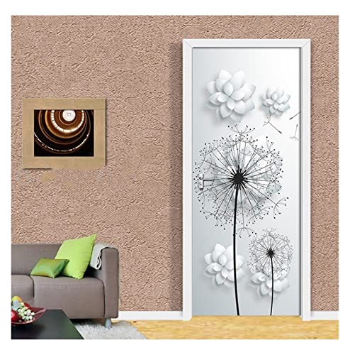 Sticker porte 3D pissenlit pour rénover facilement une porte abîmée sans peindre ni coller - 5