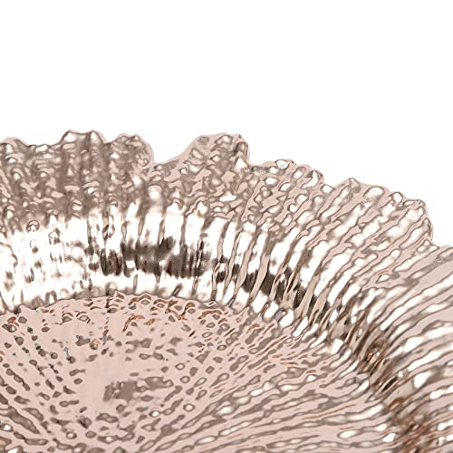 24 platos cargadores plásticos 13 in coral reef oro rosa miniatura 3