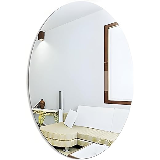 Elittera Oval Adhesive Mirror Sticker
