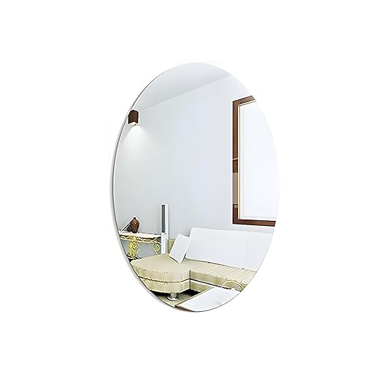 Oval Shape Adhesive Mirror Sticker for Wall on Tiles Bathroom Bedroom Living Room Basin Mirror Bathroom Wall Mirror Stickers 20 * 30 (4)