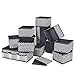 DIMJ 12 Pack Foldable Storage Boxes Closet Storage Bins Dresser Drawer Organizer with Drawers for Underwear Bras Socks Ties Scarves Panties Lingeries Nursery Baby Clothes