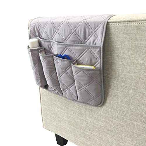 Preisvergleich Produktbild leoboone wasserdichte Pongee Sessel Sofa Stuhl Aufbewahrungstasche Fernbedienung Telefon Kleinigkeiten Halter Haushalt Nachtorganisator Hängenden Beutel, Grau