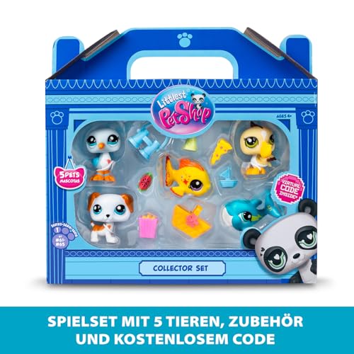 Littlest Pet Shop - Sammler-Set Strandthema - 5 Tiere und Zubehör - Offizielle Lizenz - Set LPS mit niedlichen Tierfiguren - Mini… – Ansicht 2
