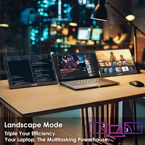 Image of Kado 2-Pack 15.6 inch FHD Portable Monitor for Laptop 1080p Second Display IPS | 45W Reverse Charging HDMI USB-C, 1920x1080 Laptop Screen Extender, Kickstand for PC, Mac, Dex, Tablet, Xbox, PS4 /PS5, Switch