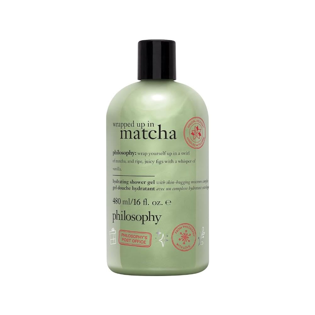 philosophy wrapped up in matcha hydrating shower gel, bubble bath, & shampoo, 480ml