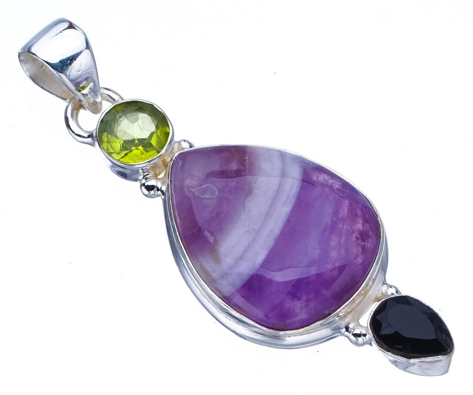 Pendentif améthyste naturelle argent 925 anti-ternissement