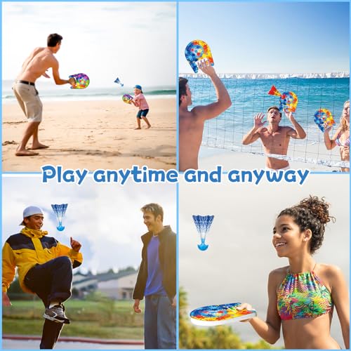 YongnKids Foam Paddle Balls Game Outdoor Toys for Kids Beach Toys Pool Toys Yard Camping Games for 3 4 5 6 7 8+ Year Old Boys Girls Gifts- Cool Best Sport Toys Colorful Shuttlecocks & Rackets - Thumbnail 3