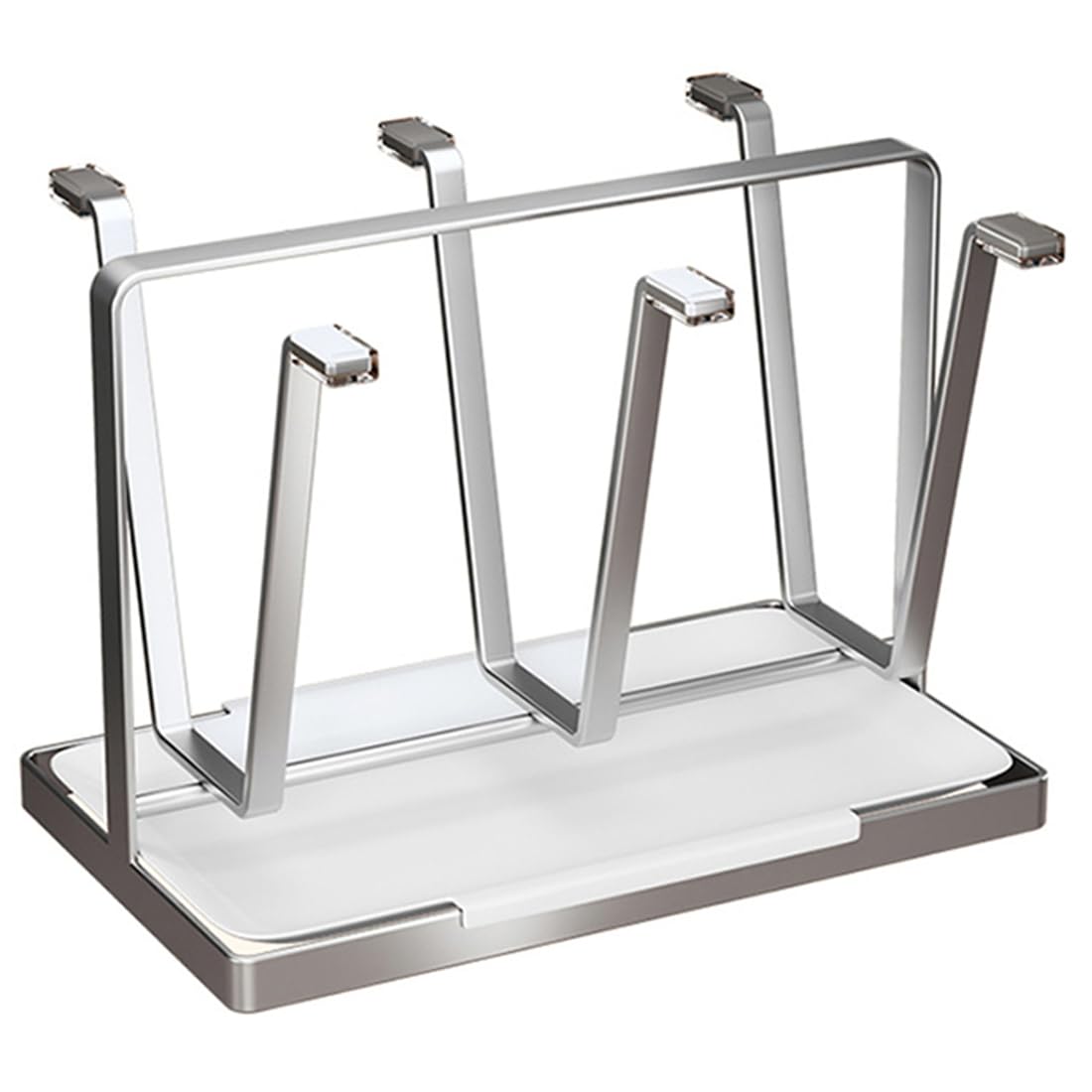 UDSKNV[KSL Stainless Steel Water Tray with Glass Cup Holder Anti-Slip Household Dust-Proof Portable Stand