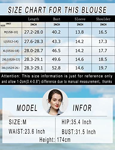 Minibee Women's 3/4 Sleeve Cotton Linen Jacquard Blouses Top T-Shirt (2Xl, Red) #TOP1